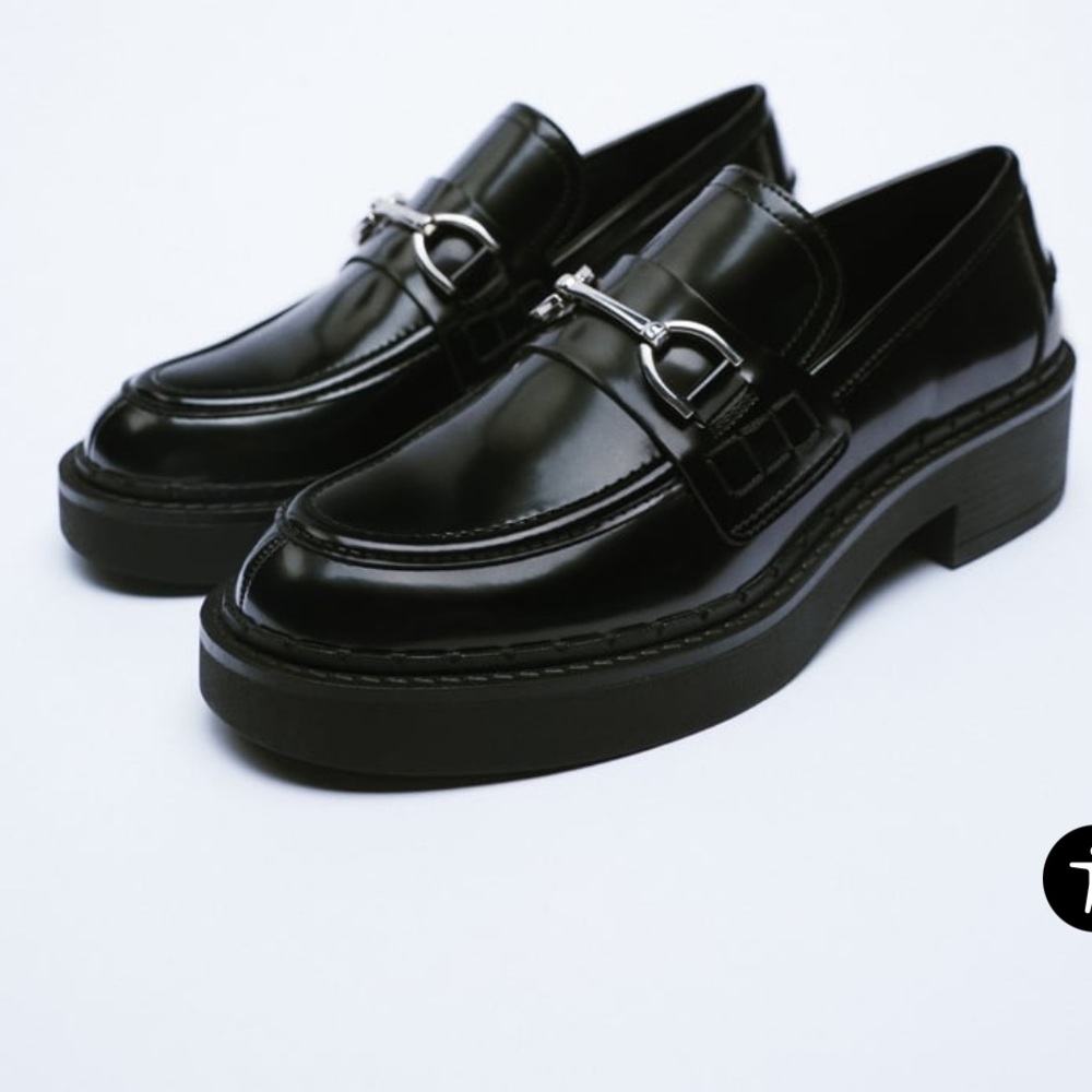 Zara loafers sz 38 black